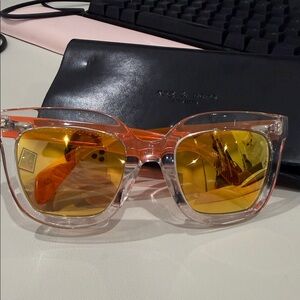 rag & bone Transparent Orange Sunglasses with Yellow Lenses